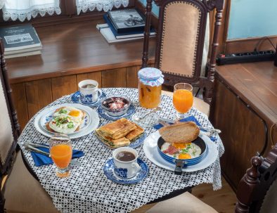 Breakfast on table